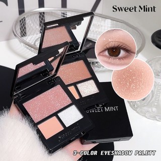 Bảng phấn mắt 3 màu SWEET MINT - Matte / Pearl / Shimmer Trang điểm mắt sắc tố cao, Phấn mắt tông màu đất nhỏ gọn và di động