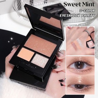 Bảng phấn mắt 3 màu SWEET MINT - Matte / Pearl / Shimmer Trang điểm mắt sắc tố cao, Phấn mắt tông màu đất nhỏ gọn và di động
