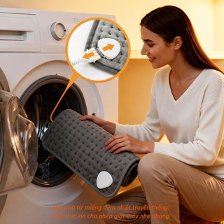 Tấm sưởi điện Niplife Sưởi ấm đa điểm từng vị trí trên cơ thể Đệm sưởi điện vải nhung pha lê mềm mại