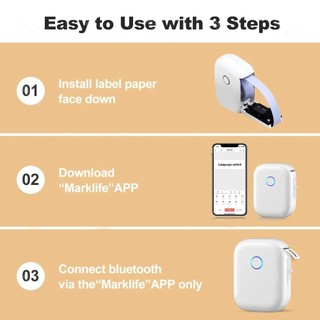 Máy In Nhiệt Không Mực P12, Bluetooth Di Động Mini, Cắt Nhãn, In Mã Vạch/Tên/Giá Thẻ, Marklife