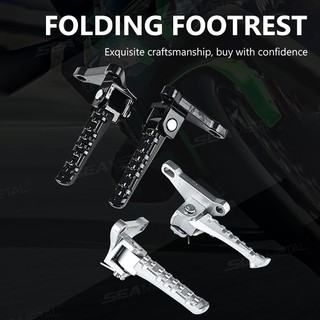 SEAMETALTAL Bộ gác chân phía sau Hợp kim CNC Chân đế Bàn đạp Chân đế Chân đế Ống xả Đa năng cho YAMAHA Y15ZR LC135