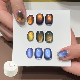 [ANNIES] Sơn móng tay mắt mèo xanh 5g Gel Sơn móng tay Keo màu vàng cam Thích hợp cho mùa thu đông