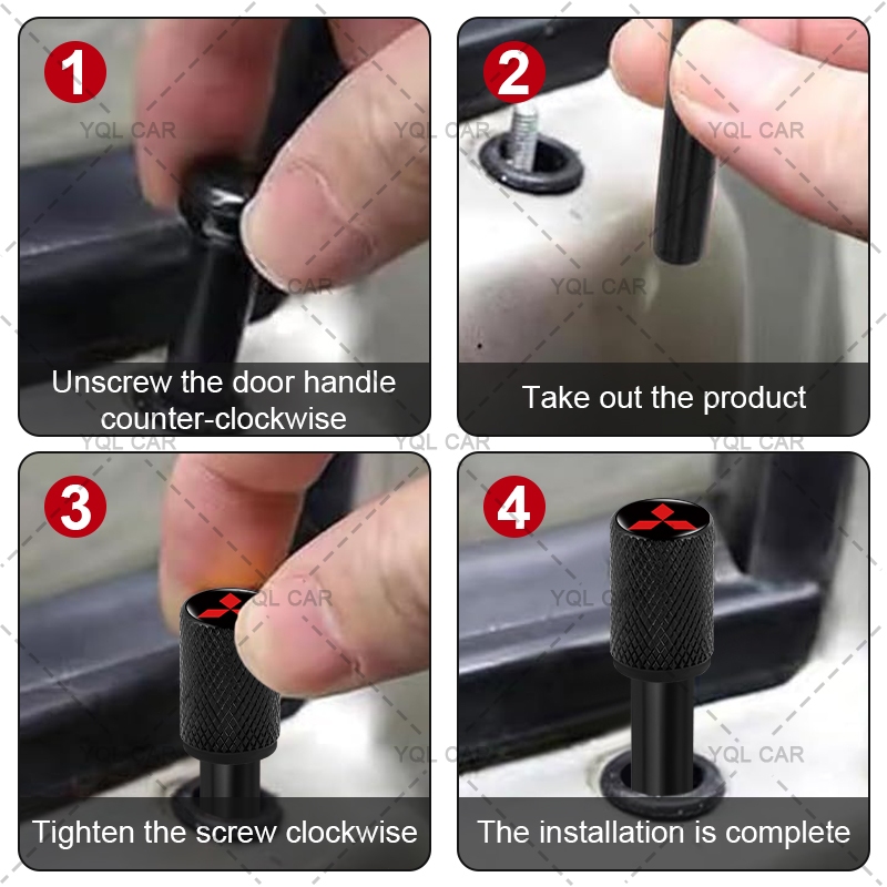 1 / 4 Xe An Toàn Khóa Cửa Pin Khóa Cửa Ô Tô Núm Cho Mitsubishi ASX Lancer Pajero Outlander L200 EVO EX Hàng Tiện Ích