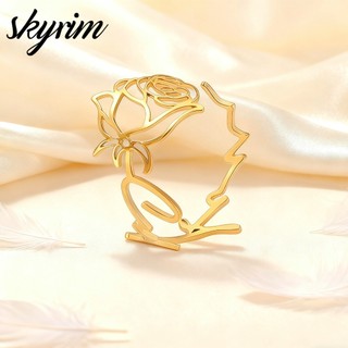 Nhẫn thép không gỉ Skyrim tên tùy chỉnh, phù hợp làm quà tặng cá tính