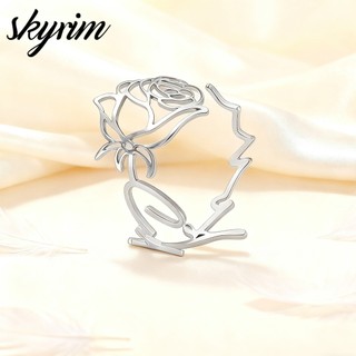 Nhẫn thép không gỉ Skyrim tên tùy chỉnh, phù hợp làm quà tặng cá tính
