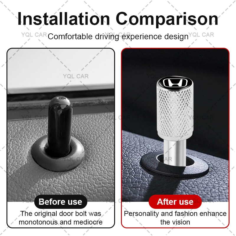 1 / 4 Lưới Thiết Kế Cửa Ô Tô Chân Khóa Cửa Xe Kéo Núm An Ninh Cho Xe Honda Dio Fit3 Rd1 Civic Binzhi XRV CRV Accord