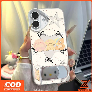Thích hợp cho OPPO A5i A6 PRO A5X A5 5G A3 A3X A3 Pro A5 Pro A18 A3 A79 A38 A17 A57 A60 A77S A58 A78 A98 A54 A76 A96 A16 A15 A9 2020 A7 A5S A12 Gương Búp Bê Ba Ngôi Sao Đứng Shockpr
