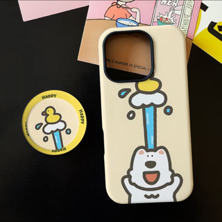 Ốp bảo vệ đứng 2 trong 1 họa tiết chú chó con ngộ nghĩnh cho iPhone 11 12 Pro 13 Pro Max 15 Pro Max 14 16 Pro 16 Plus 17 Air 17 Pro 17 Pro Max