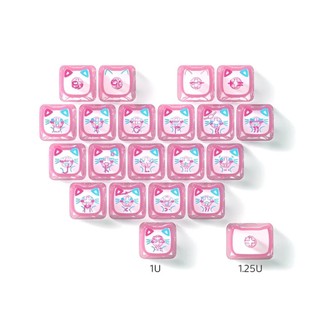 MAO Cat Love Keycaps 21 phím Chất liệu PC Keycap trong suốt (Có chữ cái)