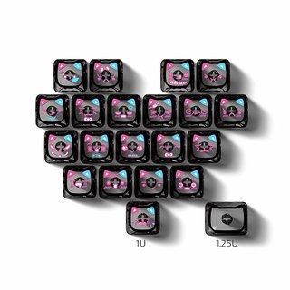 MAO Cat Love Keycaps 21 phím Chất liệu PC Keycap trong suốt (Có chữ cái)