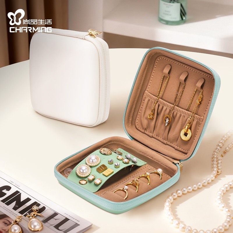 CASEGRACE Hộp Trang Sức Người Tổ Chức Mini Hộp Trang Sức Nhỏ Cho Bông Tai Vòng Cổ Nhẫn Hộp Quà Tặng