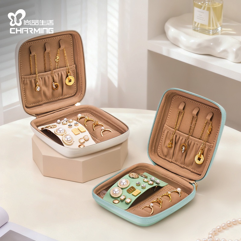 CASEGRACE Hộp Trang Sức Người Tổ Chức Mini Hộp Trang Sức Nhỏ Cho Bông Tai Vòng Cổ Nhẫn Hộp Quà Tặng