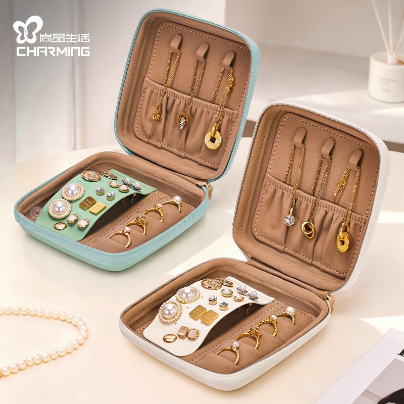 CASEGRACE Hộp Trang Sức Người Tổ Chức Mini Hộp Trang Sức Nhỏ Cho Bông Tai Vòng Cổ Nhẫn Hộp Quà Tặng