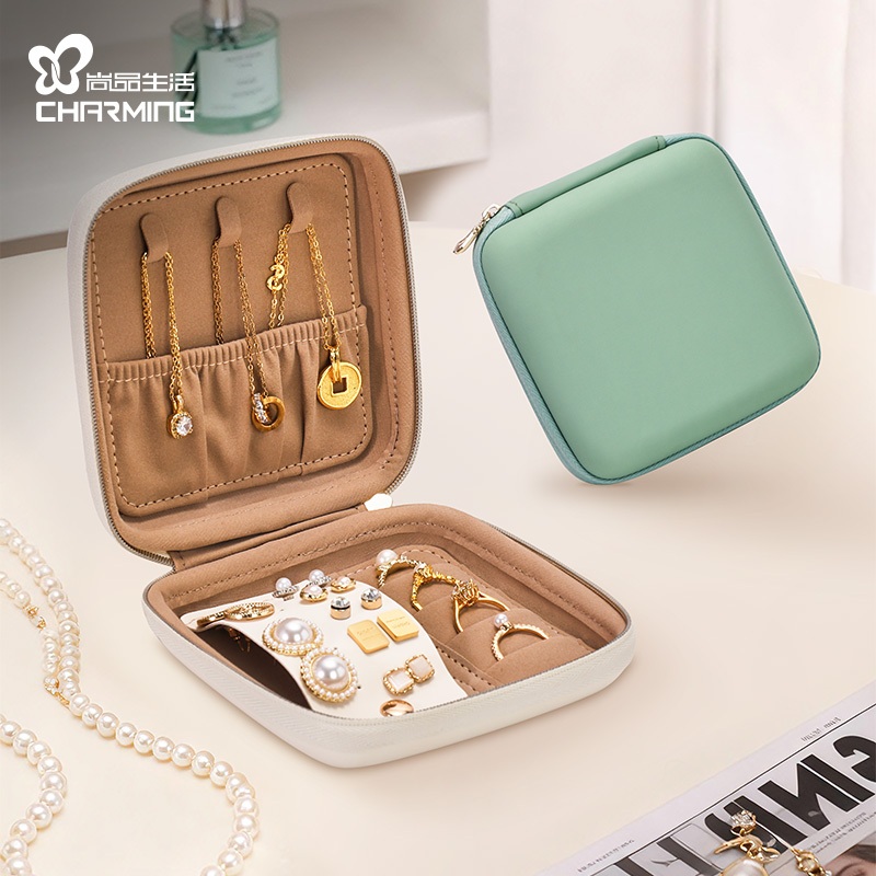 CASEGRACE Hộp Trang Sức Người Tổ Chức Mini Hộp Trang Sức Nhỏ Cho Bông Tai Vòng Cổ Nhẫn Hộp Quà Tặng