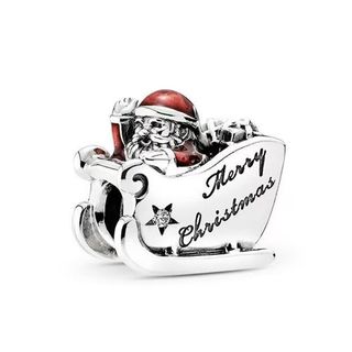Dây chuyền mặt Thánh Nicolas bạc sterling S925 đính cườm - Thời trang mùa Giáng sinh