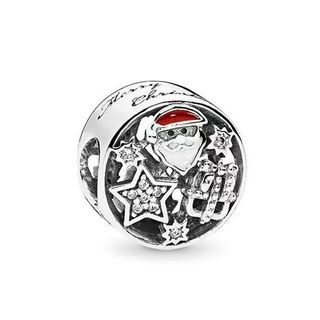 Dây chuyền mặt Thánh Nicolas bạc sterling S925 đính cườm - Thời trang mùa Giáng sinh