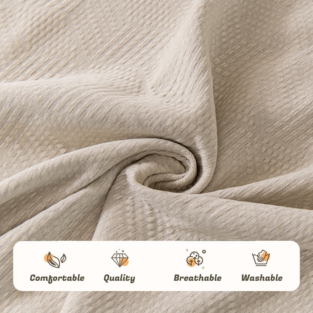 Chăn Sofa Sọc Lưới Dày Mới, Vỏ Sofa Chống Trơn Trượt Chenille Màu Trơn, Thích Hợp Cho Ghế Sofa Hình Chữ L / u