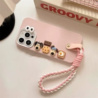 Ốp điện thoại silicon hình chó con hoạt hình 3D dễ thương cho iPhone 17Promax 16Promax 15 14 13 12 Pro Max dành cho nữ Bìa mềm