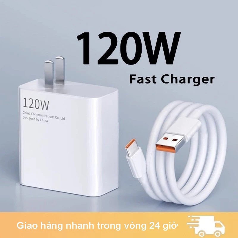 Củ sạc nhanh XM 120W QC4.0 Cáp sạc nhanh USB to TypeC cho Mi Poco X3 Note Pro sạc nhanh an toàn