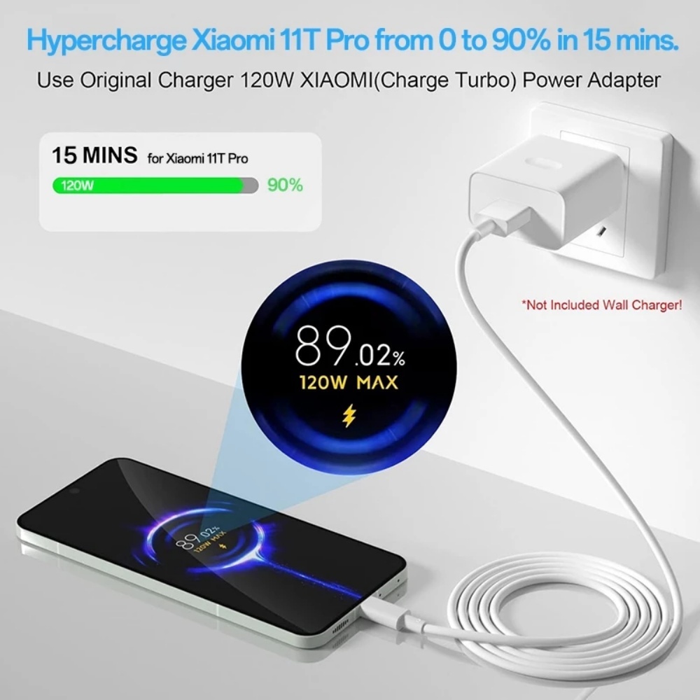 Củ sạc nhanh XM 120W QC4.0 Cáp sạc nhanh USB to TypeC cho Mi Poco X3 Note Pro sạc nhanh an toàn