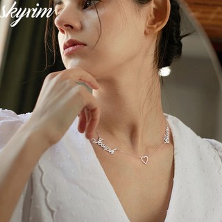 Vòng cổ tên hình trái tim bằng thép không gỉ, trang sức nữ độc đáo, phù hợp làm quà tặng