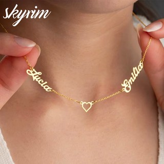Vòng cổ tên hình trái tim bằng thép không gỉ, trang sức nữ độc đáo, phù hợp làm quà tặng