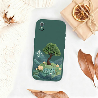 Dành Cho Vivo Y1S Y81 Y81i Y85 Y91 Y91C Y93 Y100 5G Vivo 1808 1811 1812 1820 Vivo V9 Vivo S1 S1 Pro Vỏ Mềm Silicon Lỏng Chống Sốc Vỏ Điện Thoại Thẩm Mỹ Thiết Kế Cây Xanh Vỏ