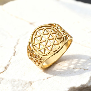 Nhẫn thép titan vintage hoa cho nữ - phụ kiện thời trang độc đáo