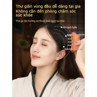 Lược cạo gió 5 răng|Lược massage vùng đầu bằng đồng thau Lược dưỡng da đầu Lược chuyên dụng để cạo gió