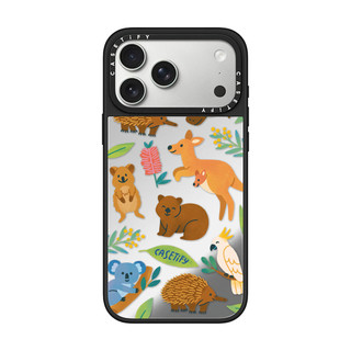 Không Dây Từ Tính Cho iPhone 17 16 15 14 13 Pro Max Plus Hình Dán Động Vật Dễ Thương Cạnh Đen Gương Mặt Sau