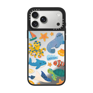 Không Dây Từ Tính Cho iPhone 17 16 15 14 13 Pro Max Plus Hình Dán Động Vật Dễ Thương Cạnh Đen Gương Mặt Sau