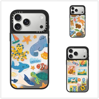 Không Dây Từ Tính Cho iPhone 17 16 15 14 13 Pro Max Plus Hình Dán Động Vật Dễ Thương Cạnh Đen Gương Mặt Sau