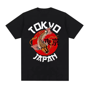 Áo thun cotton cổ tròn phong cách Tokyo Koi Fun - Thời trang đường phố nam
