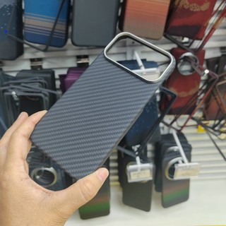 Ốp Điện Thoại Sợi Vải Carbon Aramid Nguyên Chất Cho iPhone 17 Pro Max Sạc Không Dây Từ Tính Siêu Mỏng Ốp Lưng Chống Sốc