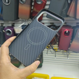 Ốp Điện Thoại Sợi Vải Carbon Aramid Nguyên Chất Cho iPhone 17 Pro Max Sạc Không Dây Từ Tính Siêu Mỏng Ốp Lưng Chống Sốc