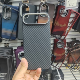Ốp Điện Thoại Sợi Vải Carbon Aramid Nguyên Chất Cho iPhone 17 Pro Max Sạc Không Dây Từ Tính Siêu Mỏng Ốp Lưng Chống Sốc