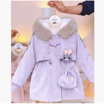 Áo khoác lót lông cừu phong cách mới 2025 cho bé gái, Parka da dày dành cho trẻ vừa và lớn, Áo khoác đệm Cotton thời trang cho bé gái — ảnh 7