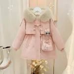 Áo khoác lót lông cừu phong cách mới 2025 cho bé gái, Parka da dày dành cho trẻ vừa và lớn, Áo khoác đệm Cotton thời trang cho bé gái — ảnh 6