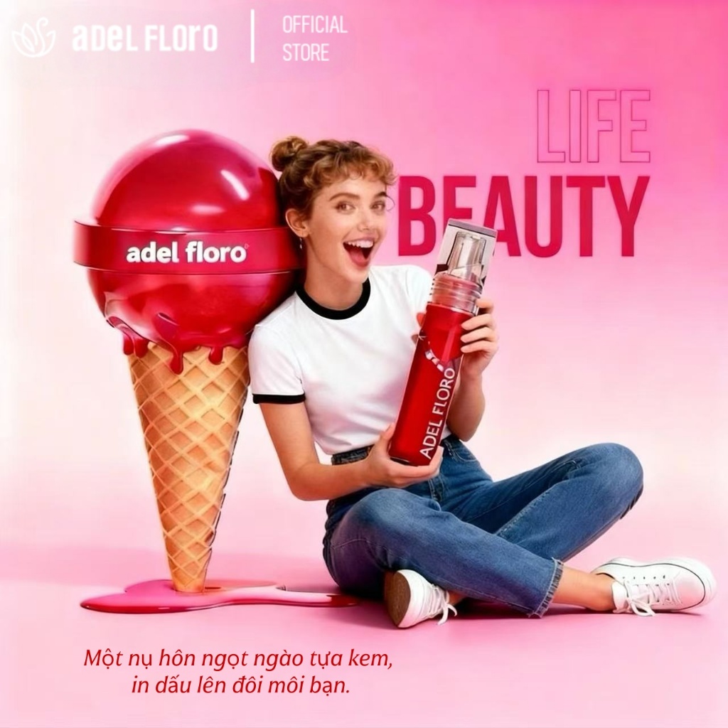 💄Son Dưỡng Bóng Gương【Adel Floro】-Căng Mọng Quyến Rũ, Bám Môi Lâu Trôi,Dưỡng Môi Mềm Mượt Không Dính