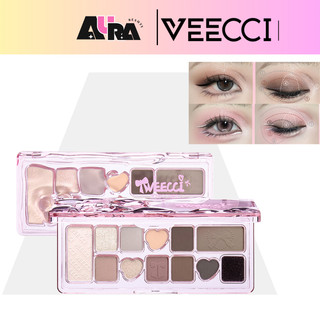 AURA x VEECCI Bảng Phấn Mắt 11 Ô Ánh Ngọc Trai Lì Đa Chức Năng Phát Triển Màu Sắc Lâu Dài Dễ Bị Nhòe 9.3g