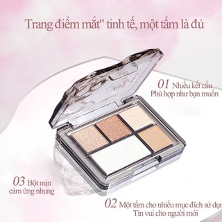 AURA x VEECCI Bảng Phấn Mắt Năm Màu Ánh Ngọc Trai Lấp Lánh Tông Đất Cho Người Mới Bắt Đầu 5.2g