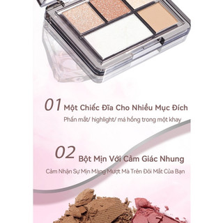 AURA x VEECCI Bảng Phấn Mắt Năm Màu Ánh Ngọc Trai Lấp Lánh Tông Đất Cho Người Mới Bắt Đầu 5.2g