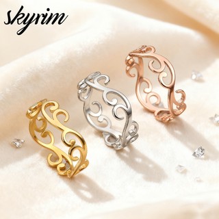 SKYRIM Nữ Không Đều Rỗng Thời Trang Vòng Titan Thép Không Gỉ Đồ Trang Sức