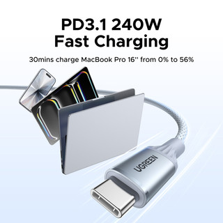 UGREEN PD240W Cáp USB C sang USB C Sạc nhanh Chip E-Marker Tốc độ truyền dữ liệu cho iPhone 17 Pro Max