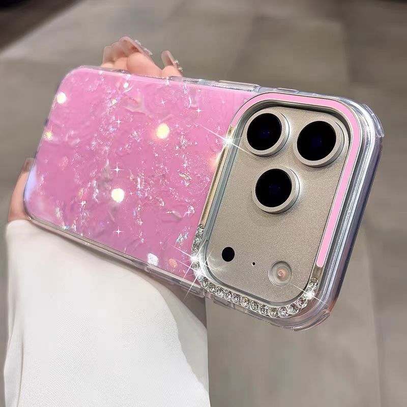 Ốp lưng cứng vỏ kim cương giả tương thích với iPhone 13 pro max 14 pro max 15 pro max 16 pro max 17 pro max 17 air case