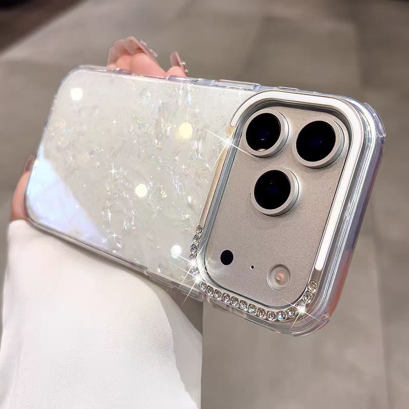 Ốp lưng cứng vỏ kim cương giả tương thích với iPhone 13 pro max 14 pro max 15 pro max 16 pro max 17 pro max 17 air case