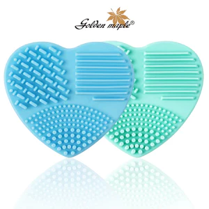 Máy làm sạch bàn chải Golden Maple Brush, Máy chà sàn rửa bằng silicon mềm, Máy chà sàn hình trái tim cho thảm làm sạch cọ trang điểm mỹ phẩm