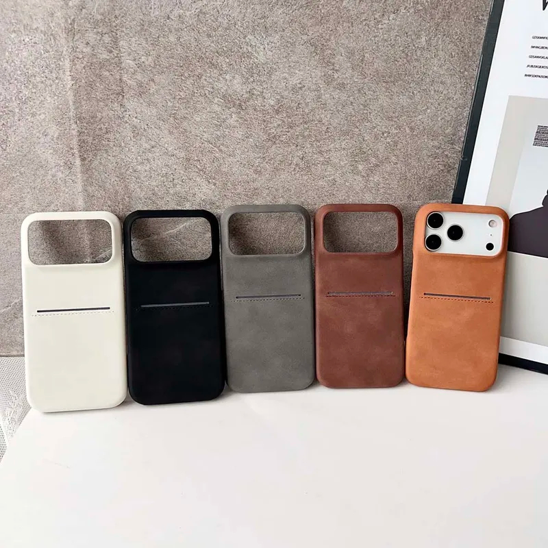 Skin Touch Khe cắm thẻ di động Bao da cho iPhone 17 Air 16 15 Plus 17 Pro Maxl Vỏ mờ chống sốc