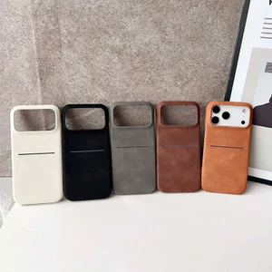 Skin Touch Khe cắm thẻ di động Bao da cho iPhone 17 Air 16 15 Plus 17 Pro Maxl Vỏ mờ chống sốc