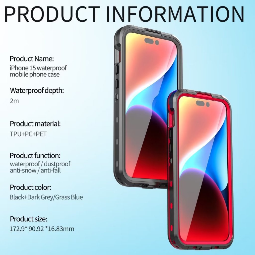 Ốp lưng chống nước IP68 tương thích cho iPhone 17 Pro MAX 16 15 2M Lặn từ tính Sạc không dây 360 Full Vỏ điện thoại chống sốc 17Air